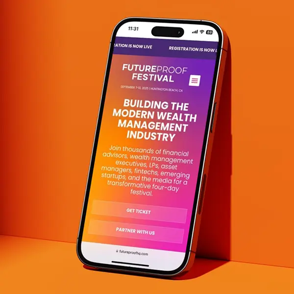 mobile web design on phone