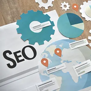 SEO illustration including modern concepts like GEO