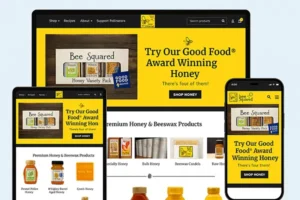 Honey ecommerce website built in WooCommerce for a honey company