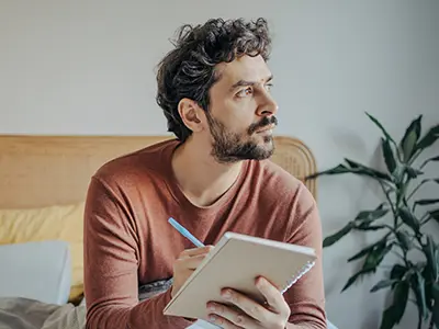 Young writer planning an outline