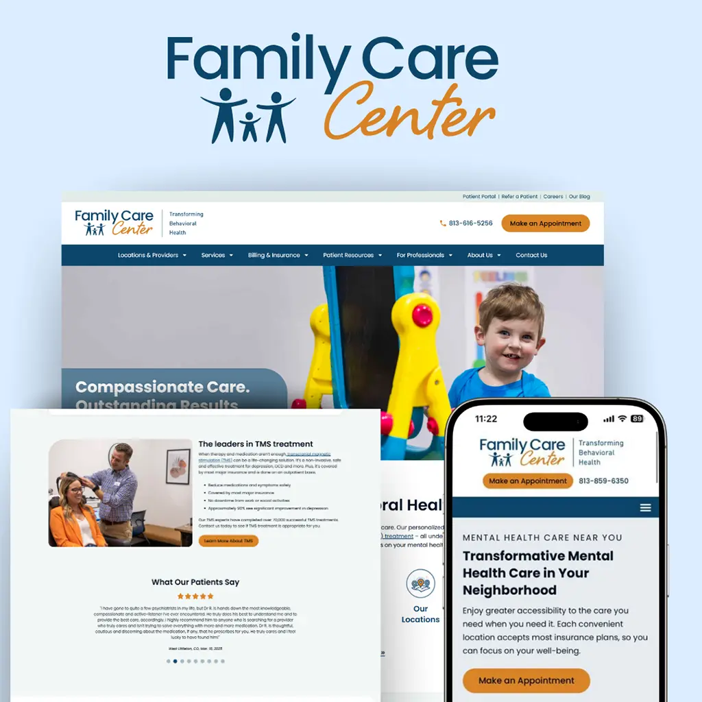 Healthcare practice web design