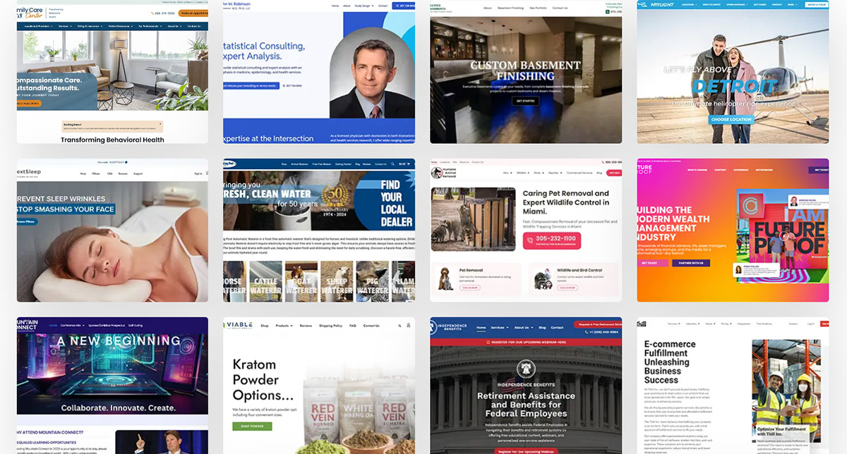 Web design examples from Branded Pixel