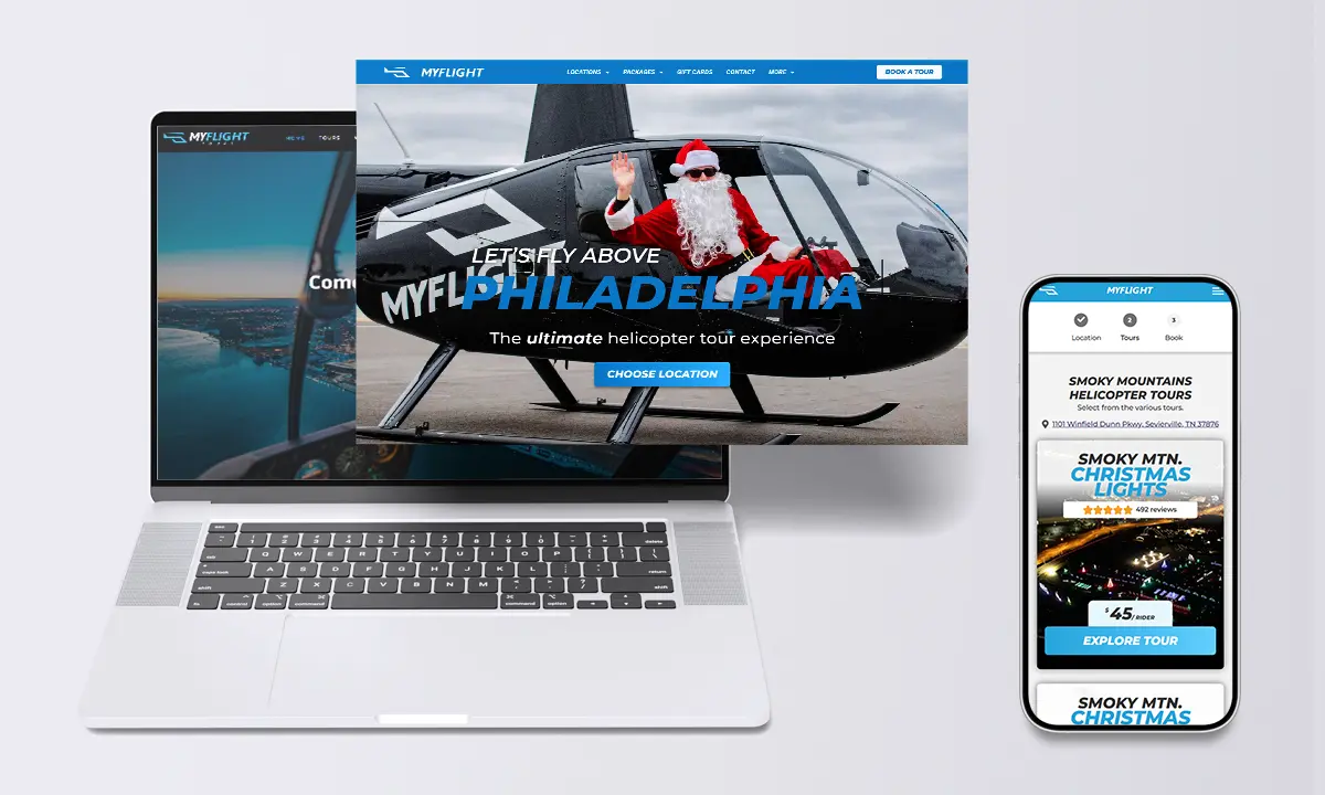 Tour website rebuild and mobile example