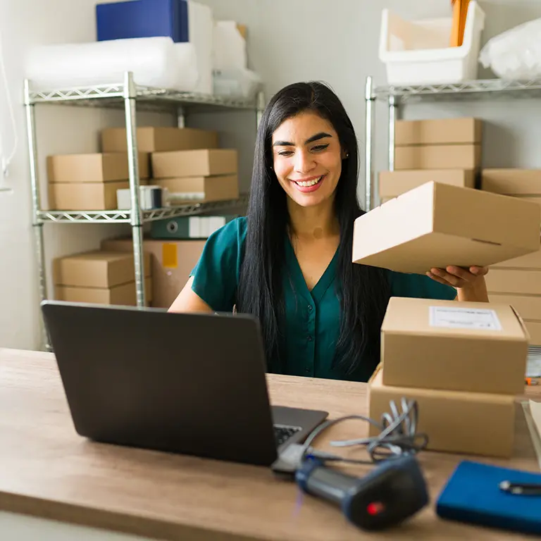 ecommerce website owner fulfilling orders