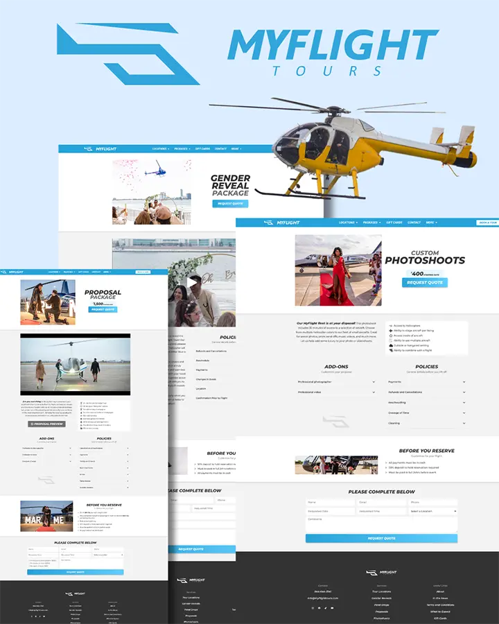 Helicopter tours website